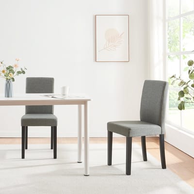 Eetkamerstoel set van 2 Hamburg eetkamerstoelen lichtgrijs en zwart [en.casa]