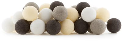 Cotton Ball Lights - LED lichtslinger voor binnen - Handgemaakt en Fairtrade - 35 lampjes - Taupe