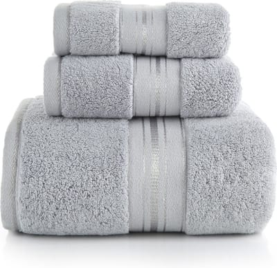 Luxe handdoeken – 3-delige set handdoek - hotelkwaliteit - grijs - 33 x 74 - 70 x 140 cm - 100 x 180 cm -  badlaken - strandlaken - zachte kwaliteit - gastendoek - handdoek