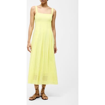French Connection Broderie Strap Dress M Ss25 Sz18 Lemon Gelato Size: 6 | Midi Dresses Outlet | Dames | Geel