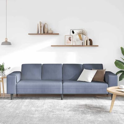 vidaXL - Bank - Blauw - 250 - x - 77 - x - 76 - cm - Corduroy - stof