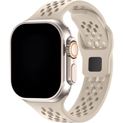 123watches Sprint bandje - siliconen - sterrenlicht - 38 · 40 · 41 & 42 mm - Geschikt voor Apple Watch series 1/2/3/4/5/6/7/8/9/10/11/12/SE/SE2/SE3