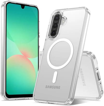 Hoesje Geschikt voor Samsung Galaxy A26 - Compatibel met MagSafe - Hard Back Cover met Magneet - Transparant