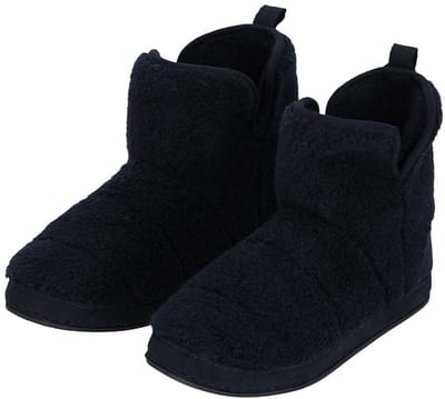 Apollo Heren Sloffen - donkerblauw - teddy stof - pantoffels - antislip zool - hoog model 43-44