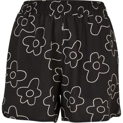 Urban Classics - All over Print Viscose Resort Korte broek - XS - Zwart/Wit