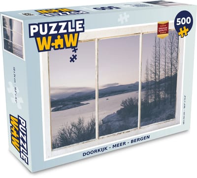 Puzzel Doorkijk - Meer - Berg - Legpuzzel - Puzzel 500 stukjes