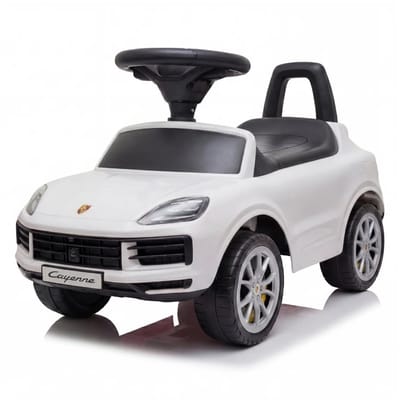 Porsche Cayenne Loopauto 1 tot 3 jaar – Officieel Gelicentieerde Luxe Loopwagen met Toeter & Muziek – Babyauto met Stevige Rugleuning, Anti-kantel Systeem & Opbergbox – Rood