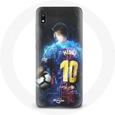 Hoesje - maniacase - Samsung Galaxy A10 - Lionel Messi - FC Barcelona - Flexibel zwart