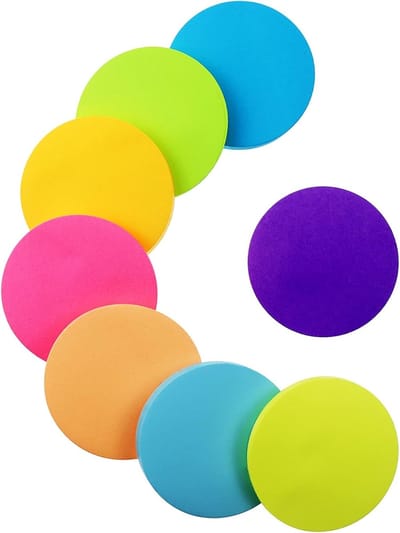 Sticky Notes - 560 vellen - 8 kleuren - ronde vorm - zelfklevende notities - heldere berichtstickers - super kleverige notities - kleur kleverige notities voor kantoor - thuis - school - vergadering