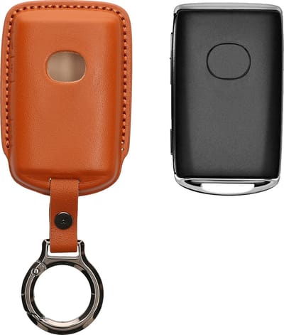 kwmobile leren autosleutel hoesje geschikt voor Mazda 3-Knoppen CX30 CX50 CX60 CX90 MX-30 - Als sleutelhanger met sleutelring - Echt leer in bruin