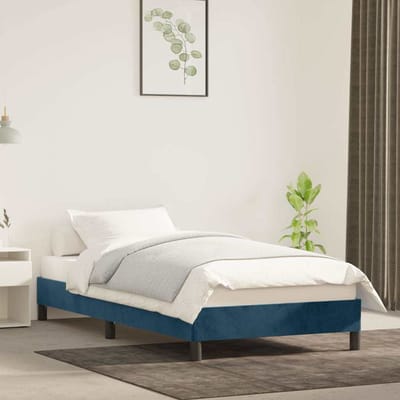 vidaXL - Bedframe - zonder - matras - 80x200 - cm - fluweel - donkerblauw