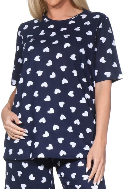Damespyjamashirt met korte mouwen mix & match