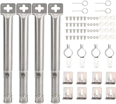 Verstelbare Grillbrander - BBQ Brander Gasbrander - Grillen Buiten - Roestvrij Staal - 30.5-44.5 cm - Zilver