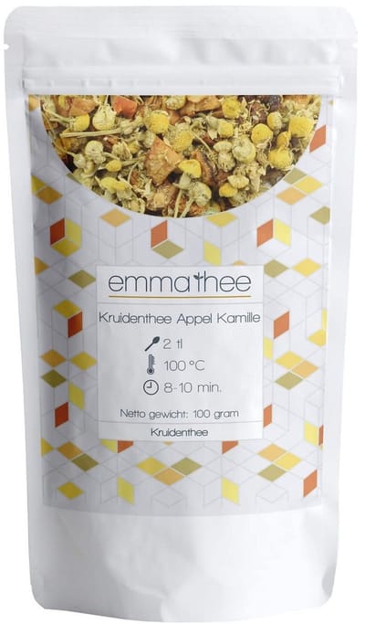 Kruidenthee Appel Kamille 100 Gram - Losse Thee - Puur & Natuurlijk - Zacht & Rustgevend