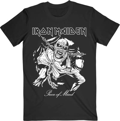 Iron Maiden - Piece Of Mind Mono Eddie Heren T-shirt - S - Zwart