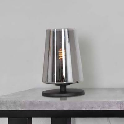 Tafellamp Ancilla 3103ZW Zwart E27 fitting Touch on/off - Eigentijds model van metaal en glas, ideaal voor binnengebruik, snoer van 180 cm