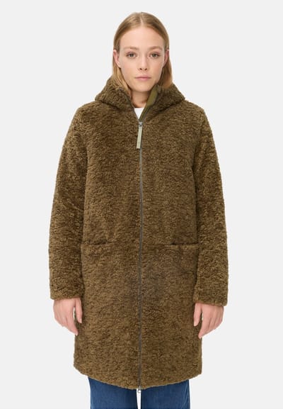 camel active Teddyjas met capuchon - Maat womenswear-34 - Donker kaki