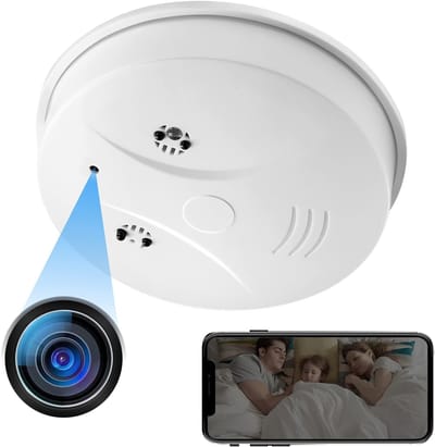 Verborgen Camera - Rookmelder Camera - Huis Beveiliging - HD 1080p Bewegingsdetectie - 120 Graden Kijkhoek - Zwart