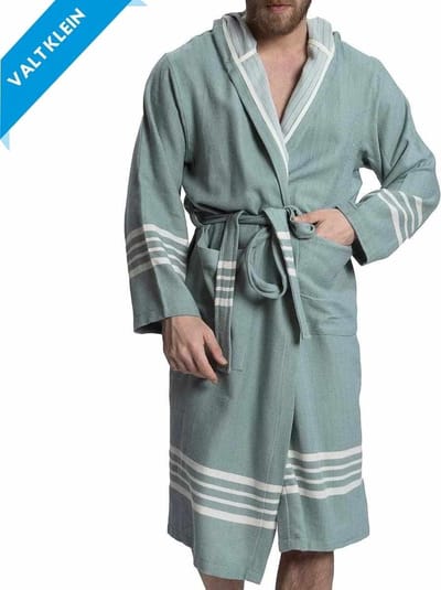 Lalay - Hamam Badjas Sun heren - almond green - XXL - heren badjas - sauna badjas - korte badjas - badjas met capuchon - dunne badjas