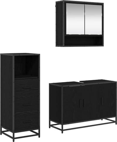 vidaXL - Badkamermeubel - Set - met - lade - 2 - pcs - Oud - Hout - Bewerkt - hout