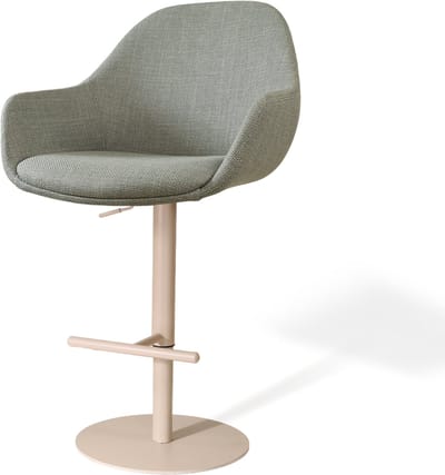 Nolon Niva-Mae Draaibare Tulp Barkruk Saliegroen - Verstelbaar - Beige Onderstel - Comfortabel - Barstoel - Scandinavisch