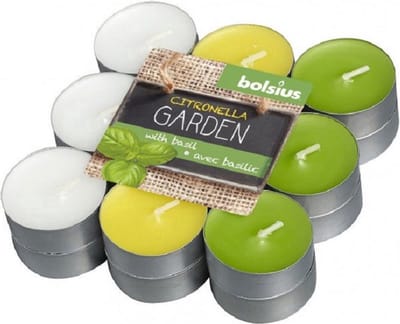 18 theelichten citronella garden 17/38 Citronella/Basillicum (4 verpakkingen)
