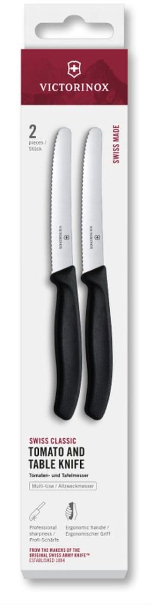 Victorinox tafelmes set - 2 stuks kartel 11cm zwart - keukenmes.