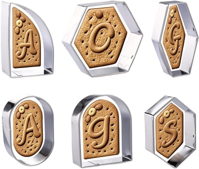 Allecto - Geometrische Koekjesvormen Set - 6 Stuks - Perfect voor Bakplezier - Zilver - Voor Creatieve Bakprojecten - Ideaal voor Feestjes - Koken
