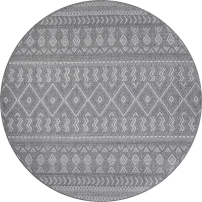Binnen- en buitenkleed Verona grijs  80 cm rond