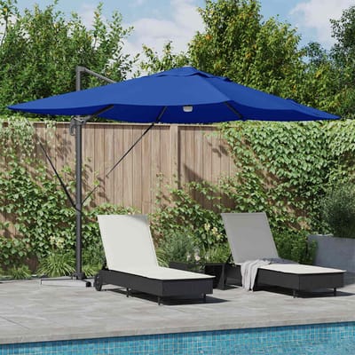 vidaXL - Parasol - 351 - x - 250 - x - 253 - cm - Polyester - en - Aluminium - Azuurblauw