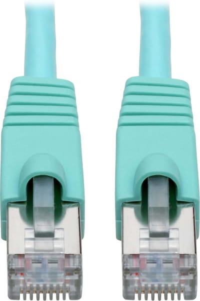 Tripp-Lite N262-014-AQ Cat6a 10G-Certified Snagless Shielded STP Network Patch Cable (RJ45 M/M), PoE, Aqua, 14 ft. TrippLite