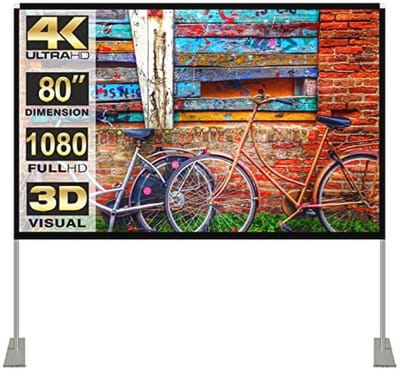 Draagbaar Projectiescherm 80 Inch voor Buiten - Filmprojectiescherm 4K HD met Draagtas - Ideaal voor Thuisbioscoop en Reizen