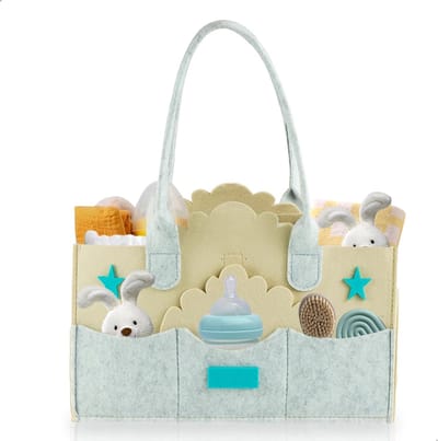 Luier Organizer - Babymand Vakken - Babyartikelen Opbergen - Extra Grote Capaciteit - 33 x 23 x 18 cm - Grijs