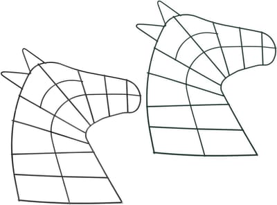 Kransframes Paardenhoofd - Metalen Draadframe - Bloemstuk Ondersteuning - Stabiel Ijzeren Frame - 35x31 cm - Diverse kleuren