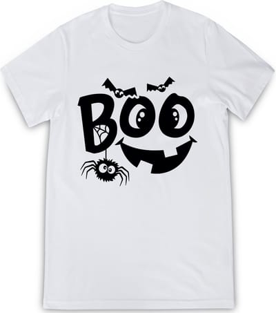 Russell - Jongens Meisjes T shirt Halloween - Wit - Maat 92
