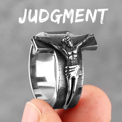 Goede Vrijdag Jezus Kruis Ring Roestvrij Staal Herenringen Punk Amulet voor Mannelijke Vriend Biker Sieraden Creativiteit Cadeau 9 gray