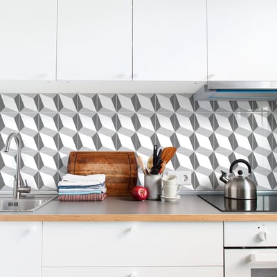 Zelfklevende tegelmuurstickers voor keuken en badkamer - 9 geometrische cementtegeldesign stickers - 9 stickers 10x10cm