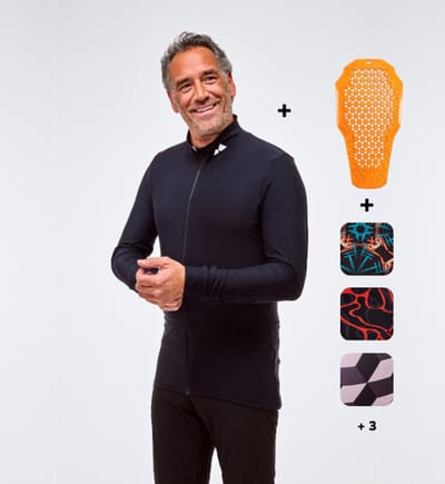Mountain Hero Rugbeschermer Wintersport Heren – Uitwisselbare Beschermingspad – Set met 2 Skipullys Zwart en Arctic Cube – Ski en Snowboard - XS