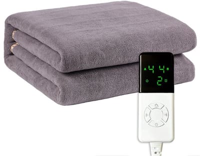 LotaHome - Elektrische Onderdeken - Elektrische Deken - Warmtedeken - Verwarmde Deken - 3 Warmtestanden - Met Timer en Oververhittingsbeveiliging - Schakelt Automatisch Uit - Hypoallergeen - 150x80cm - 220V - Grijs
