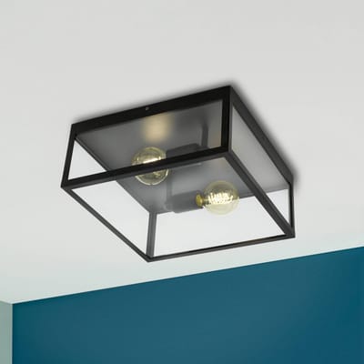 EGLO Charterhouse Plafondlamp - E27 - 36 cm - Glas - Zwart