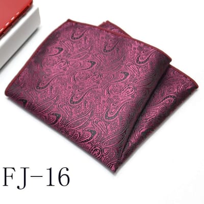 Serviette de poche pour homme Version coréenne Fleur de cajou Petit carré Mouchoir de costume Robe polyvalente 24*24Cm pink