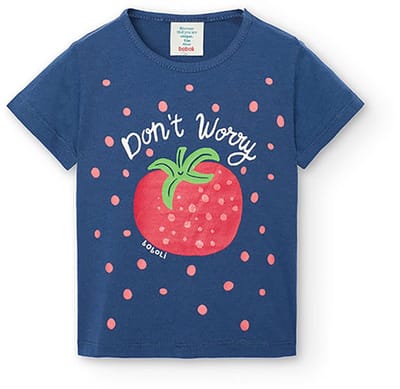 Boboli 298009 T-shirt Met Korte Mouwen Blauw 6 Months Meisjes