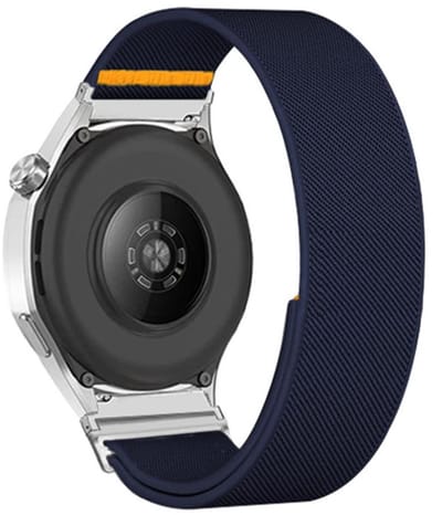 Nylon bandje - geschikt voor Garmin Vivoactive 4, Venu 3, Venu 2, Forerunner 255, Forerunner 265, Forerunner 570 (47mm) en Polar M / M2 / V3 en Grit X (PRO) - donkerblauw