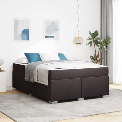 vidaXL - Bedframe - met - matras - Donkerbruin - 160 - x - 200 - cm - Stof
