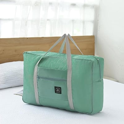 Sac à bagages pliable grande capacité - Organisateur de voyage portable pour avion avec design extensible, Sac noir pour la salle de sport et le voyage vert