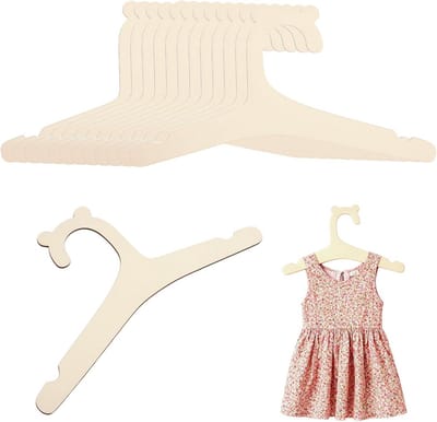 SnelShoppen - 12 Stuks Houten Kinder Kledinghangers, Baby Hangers, Antislip Hangers voor Baby Kleding, Shirts, Jassen, Broeken, Kledingkast Opslag