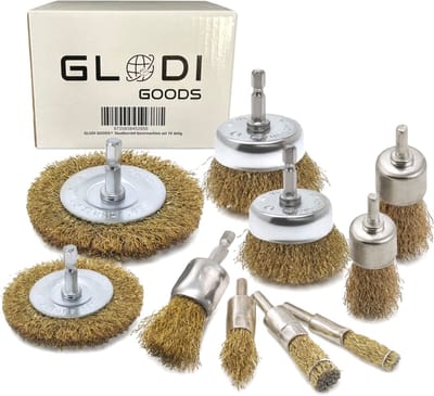 GLODI GOODS® Staalborstel boormachine set 10 delig - Draadborstel - Schuurborstel - Borstelset – Roestverwijderaar