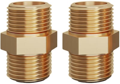 MTTproducts- Doppelkoppeling 1/2 inch - Messing Aansluitingen - Slangverbinding - Douche Slang - Verlengstuk - Schokbestendig en Duurzaam - Slangstuk