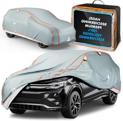 Auto Dekzeil - Garage Cover - Hagel Bescherming - Ademend Waterdicht Schuim - 490 x 185 x 145 cm - Grijs