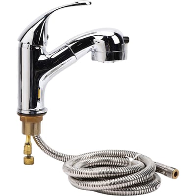 Kraan met Uittrekbare Douche RVS Keramische Kleppencartridge Uittrekbare Keukenkraan voor Campers Caravans Jachten black
